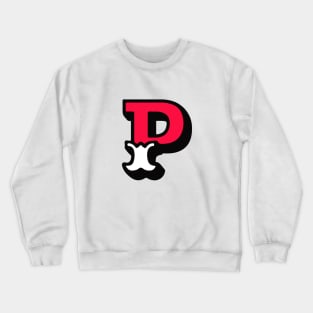 Monogram P - Alphabet Scrapbooking Red/White Circus Style Crewneck Sweatshirt